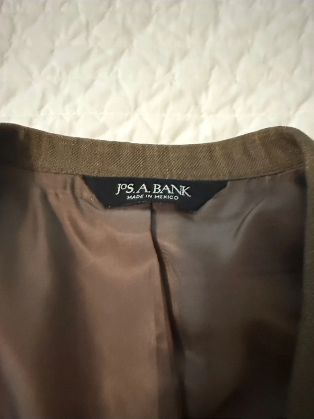 Jos. A. Bank Olive-Brown Plaid Two-Button Sport Coat